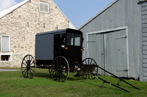 Amish dans le comté de Lancaster, Pennsylvanie USA.