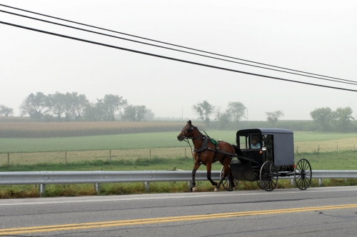 Amish dans le comté de Lancaster, Pennsylvanie USA.